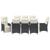 vidaXL Ensemble de salle &agrave; manger pour jardin 9 pcs Noir Poly rotin