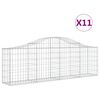 vidaXL Paniers &agrave; gabions arqu&eacute;s 11 pcs 200x30x60/80 cm Fer galvanis&eacute;