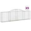 vidaXL Paniers &agrave; gabions arqu&eacute;s 9 pcs 300x30x80/100 cm fer galvanis&eacute;