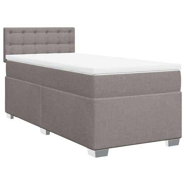 vidaXL Sommier &agrave; lattes de lit avec matelas Taupe 90x190 cm Tissu
