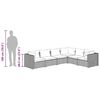 vidaXL Salon de jardin 6 pcs avec coussins Résine tressée Gris