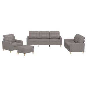 vidaXL Ensemble de canap&eacute;s 4 pcs avec coussins Taupe Tissu
