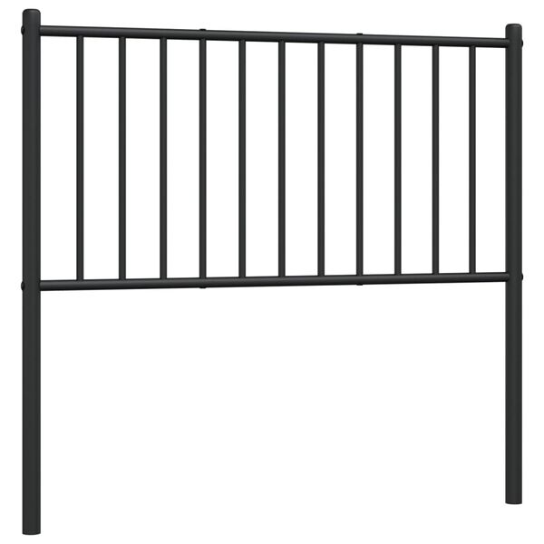 vidaXL T&ecirc;te de lit de remplacement m&eacute;tal noir 90 cm