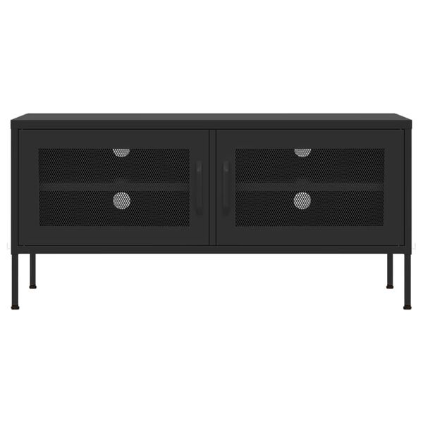 vidaXL Meuble TV Noir 105x35x50 cm Acier