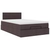 vidaXL Lit ottoman avec matelas marron fonc&eacute; 120x200 cm tissu