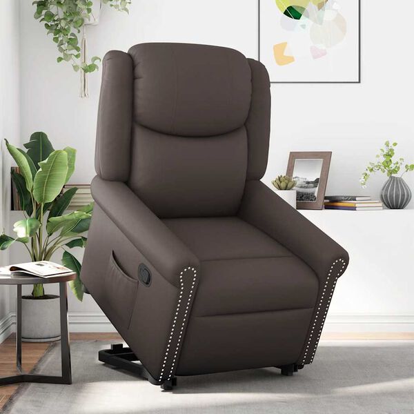 vidaXL Fauteuil inclinable marron brillant similicuir