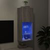 vidaXL Meuble TV avec lumi&egrave;res LED sonoma gris 40,5x30x102 cm
