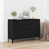 vidaXL Buffet Ch&ecirc;ne noir 104 x 35 x 70 cm Bois d'ing&eacute;nierie
