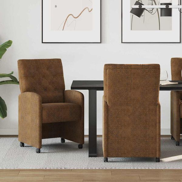 vidaXL Chaises de salle à manger 2 pcs Marron 58 x 67 x 97 cm