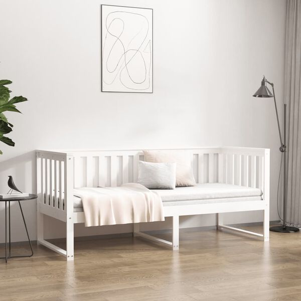 vidaXL Lit de jour sans matelas blanc 80x200 cm bois de pin massif
