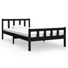 vidaXL Cadre de lit sans matelas noir bois massif 90x200 cm