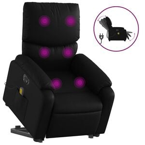 vidaXL Fauteuil inclinable de massage &eacute;lectrique noir similicuir
