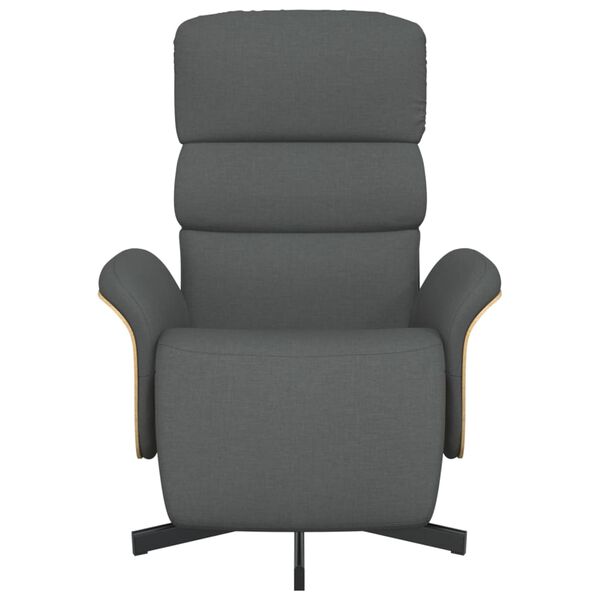 vidaXL Fauteuil inclinable avec repose-pieds gris fonc&eacute; tissu