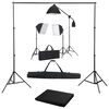 vidaXL Kit de studio photo avec bo&icirc;tes &agrave; lumi&egrave;re et toile de fond