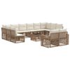 vidaXL Ensemble de canap&eacute; de jardin 13 pc Beige et blanc cr&egrave;me