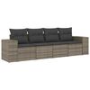 vidaXL Salon de jardin 4 pcs avec coussins gris r&eacute;sine tress&eacute;e