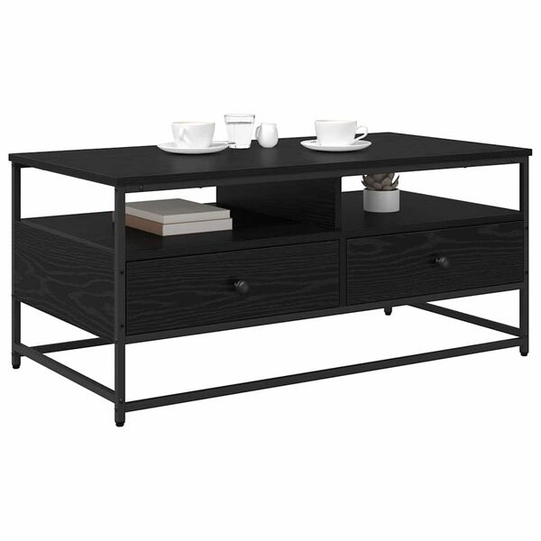 vidaXL Table basse Ch&ecirc;ne noir 100 x 51 x 45 cm Bois d'ing&eacute;nierie