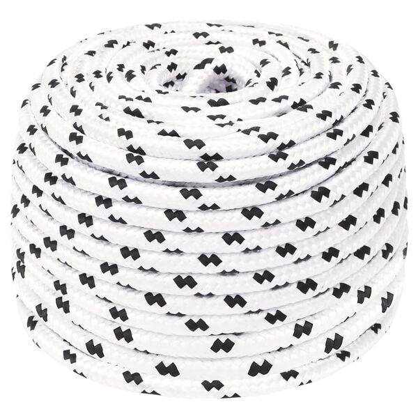 vidaXL Corde de bateau tressé Blanc 8 mmx100 m Polyester