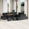 vidaXL Ensemble de canap&eacute; de jardin 14 pcs Noir Poly rotin
