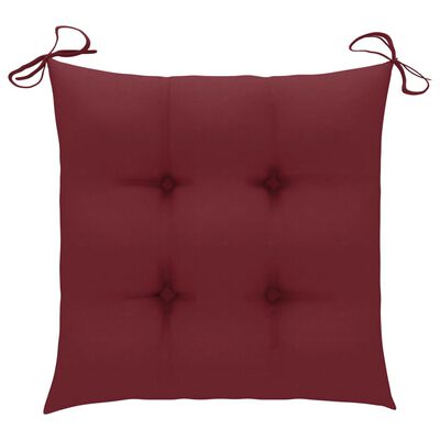 vidaXL Coussins de chaise 2 pcs rouge bordeaux 40x40x7 cm tissu oxford