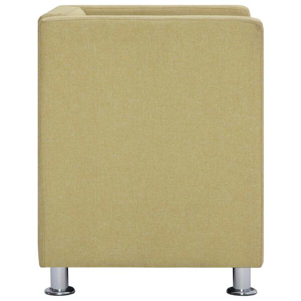 vidaXL Fauteuil cube Vert Tissu