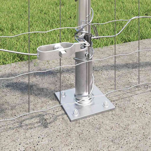 vidaXL Cl&ocirc;ture avec poteau Argent&eacute; 1 x 25 m Acier