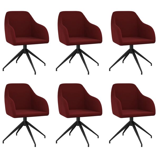 vidaXL Chaises &agrave; manger lot de 6 rouge bordeaux velours