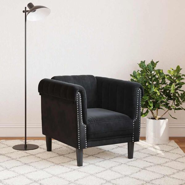 vidaXL Fauteuil noir velours