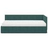 vidaXL Cadre de lit d'angle avec matelas 2 pcs Vert Velours