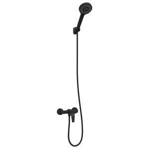 vidaXL Ensemble de Douche Noir G 1 / 2 pouces Laiton