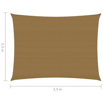 vidaXL Voile d'ombrage 160 g/m² Taupe 2,5x3,5 m PEHD