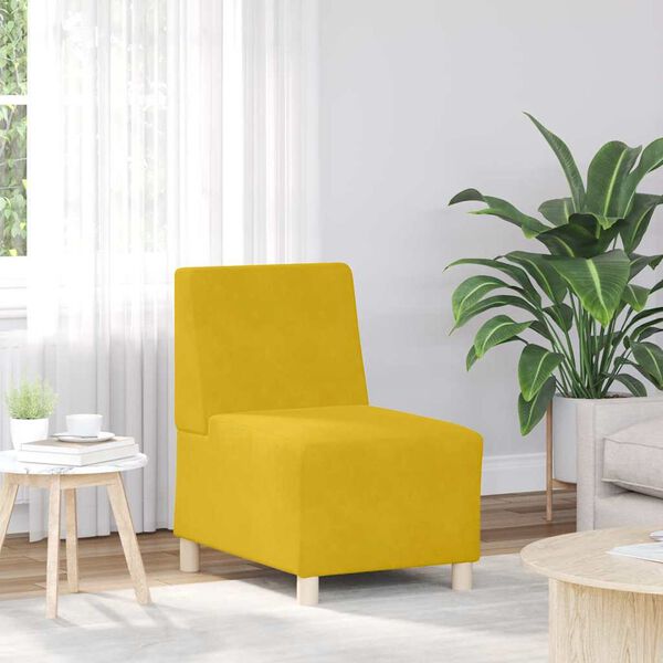 vidaXL Canap&eacute; modulaire sans accoudoirs Jaune 55 cm Velours