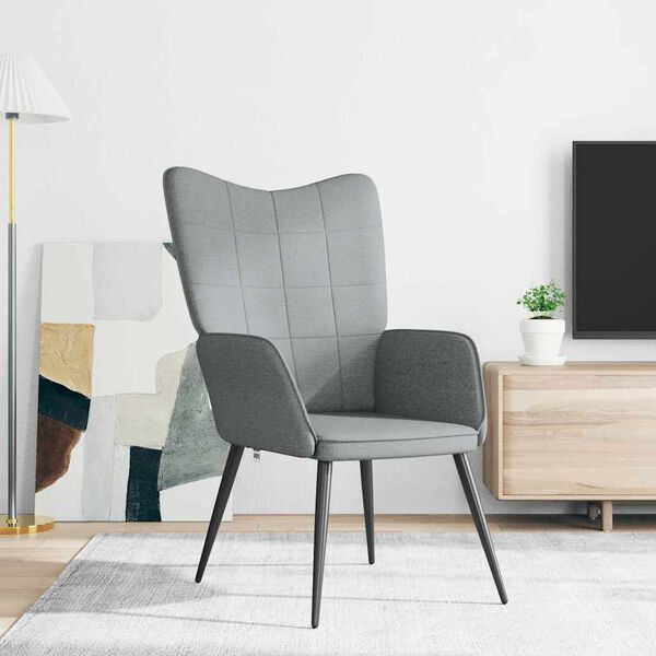 vidaXL Chaise de relaxation Gris clair Tissu