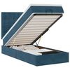 vidaXL Cadre de lit ottoman avec matelas bleu fonc&eacute; 90x190 cm velours