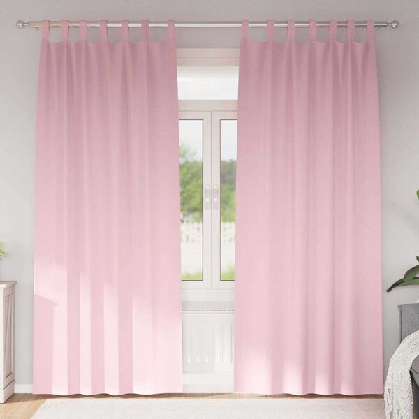 vidaXL Rideaux occultants avec anneaux 2 pcs Rose b&eacute;b&eacute; 225 x 140 cm
