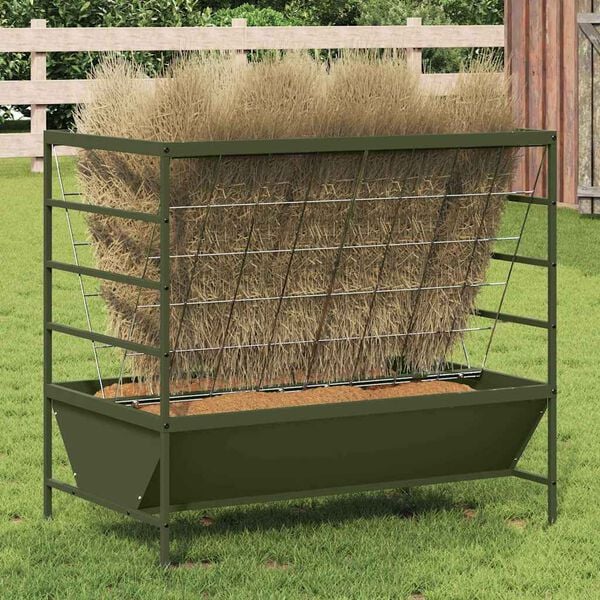 vidaXL Nourrisseur pour Animaux Vert olive 100 x 60 x 90 cm