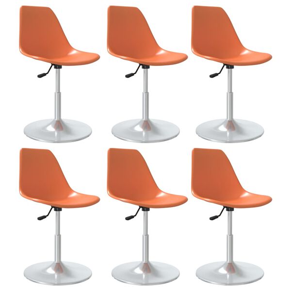 vidaXL Chaises pivotantes &agrave; manger lot de 6 orange PP