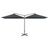 vidaXL Parasol de jardin double avec m&acirc;t en acier anthracite 600x300cm
