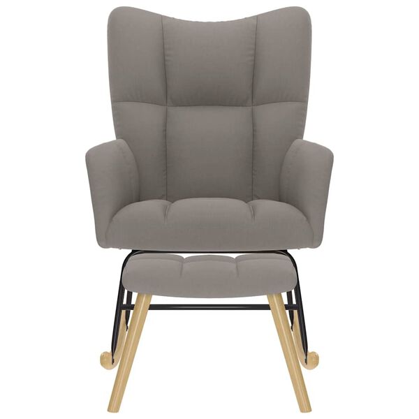 vidaXL Chaise &agrave; bascule avec repose-pied Taupe Tissu