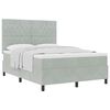 vidaXL Lit &agrave; ressorts avec matelas Gris clair 160 x 200 cm Velours