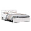 vidaXL Cadre de lit et t&ecirc;te de lit sans matelas blanc 135x190 cm