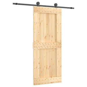 vidaXL Porte coulissante Naturel et noir 85 x 210 cm