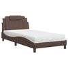 vidaXL Lit Viana avec matelas marron 100x200 cm similicuir