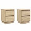 vidaXL Cabinet de chevet 2 pc Ch&ecirc;ne Sonoma 39 x 34,5 x 50 cm