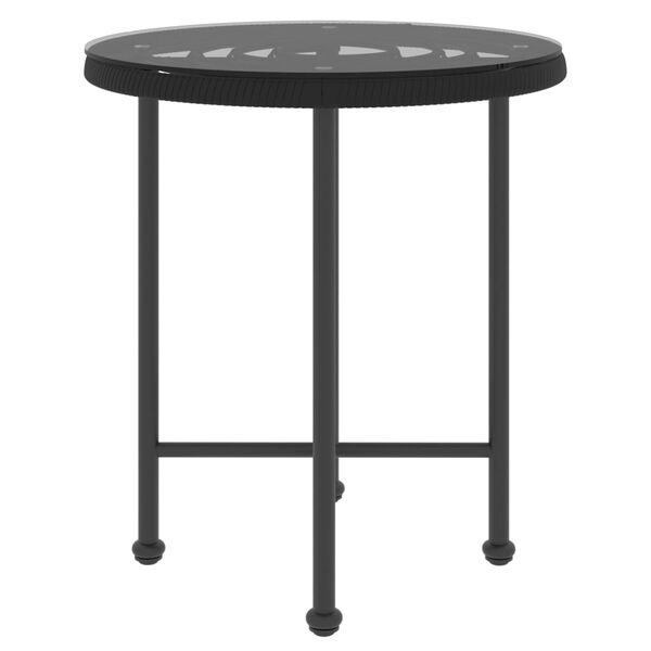 vidaXL Table de salle &agrave; manger Noir &Oslash;50 cm Verre tremp&eacute; et acier