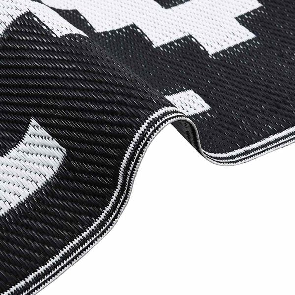vidaXL Tapis d'extérieur ARAKIL Blanc et noir 300 x 400 cm PP