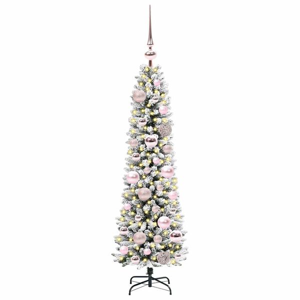 vidaXL Sapin de No&euml;l artificiel Blanc 120 cm PVC, m&eacute;tal et plastique