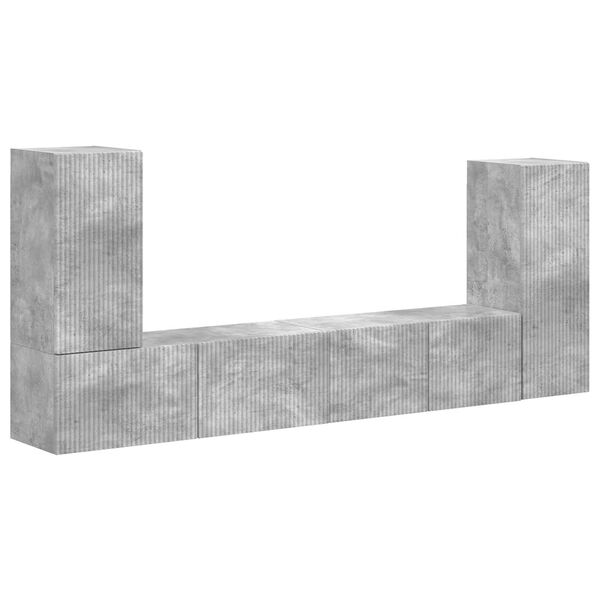 vidaXL Ensemble meuble TV 4 pcs Gris b&eacute;ton Bois d'ing&eacute;nierie