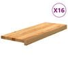 vidaXL Marches d'escalier 16 pcs marron clair 70x30x2 cm ch&ecirc;ne massif