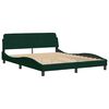 vidaXL Cadre de lit Dover vert fonc&eacute; 160x200 cm velours
